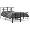 vidaXL sengeramme med sengegavl og fodg&aelig;rde 120x190 cm metal sort