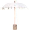 vidaXL Balinesisk parasol med base Creme og hvid 220 x 220 x 250 cm
