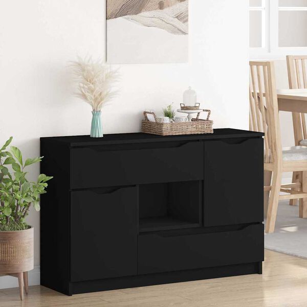 vidaXL Sideboard med skuffe Sort 100 x 30 x 65,6 Konstrueret tr&aelig;