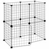 vidaXL 12-panels k&aelig;ledyrsindhegning med l&aring;ge 35x35 cm st&aring;l sort