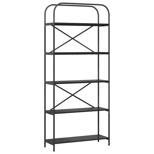 vidaXL Bogreol Sort eg 80 x 30 x 183 cm Konstrueret tr&aelig;