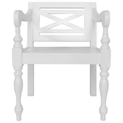 vidaXL Batavia-stole 2 stk. massivt mahognitræ hvid