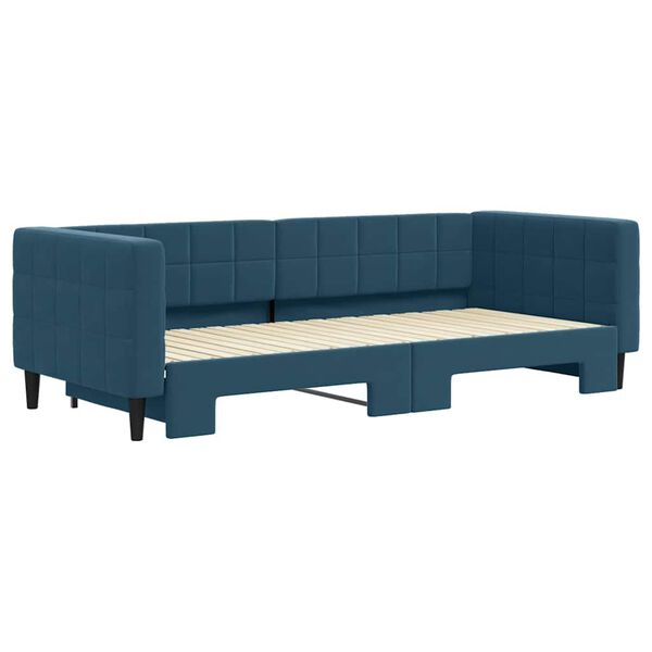 vidaXL daybed med udtr&aelig;k 90x200 cm velour bl&aring;