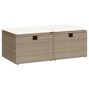 vidaXL sofas&aelig;t til haven 2 dele med hynder polyrattan akacietr&aelig; beige