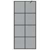 vidaXL Walk-in brusev&aelig;g Sort 90 x 195 cm h&aelig;rdet glas