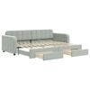 vidaXL daybed med udtr&aelig;k og skuffer 80x200 cm velour lysegr&aring;