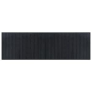 vidaXL gulvt&aelig;ppe 60x200 cm rektangul&aelig;r bambus sort