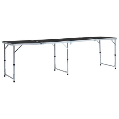 vidaXL foldbart campingbord 240 x 60 cm aluminium grå
