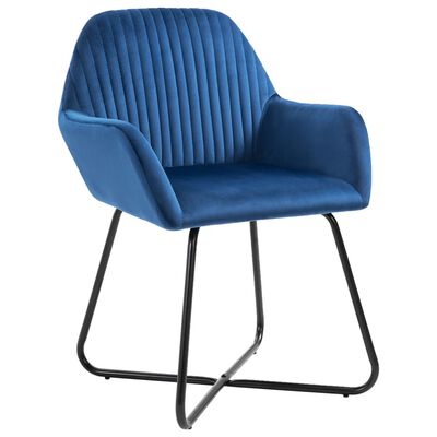 vidaXL spisebordsstole 2 stk. fløjl blå