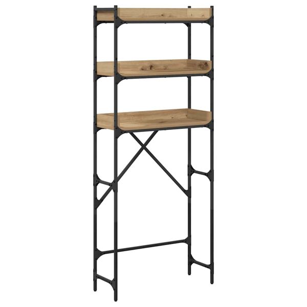 vidaXL Vaskemaskinehylde med hylde Artisan Egetr&aelig; 67 x 25 x 163 cm