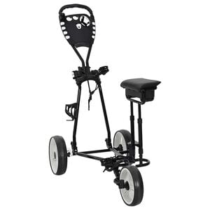 vidaXL Golf Trolley med s&aelig;de Sort og Hvid Jern Sammenklappelig