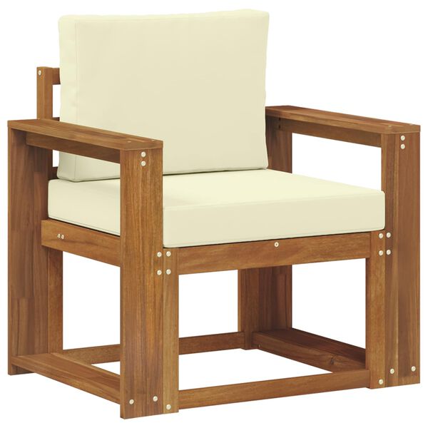 vidaXL Udend&oslash;rs sofa Soli Akacietr&aelig; og polyester Naturfarvet