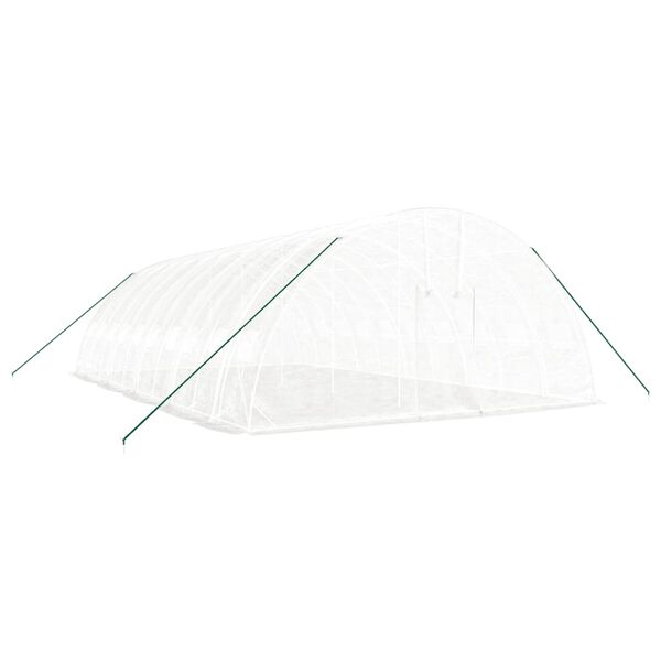 vidaXL drivhus med stålstel 60 m² 10x6x2,85 m hvid