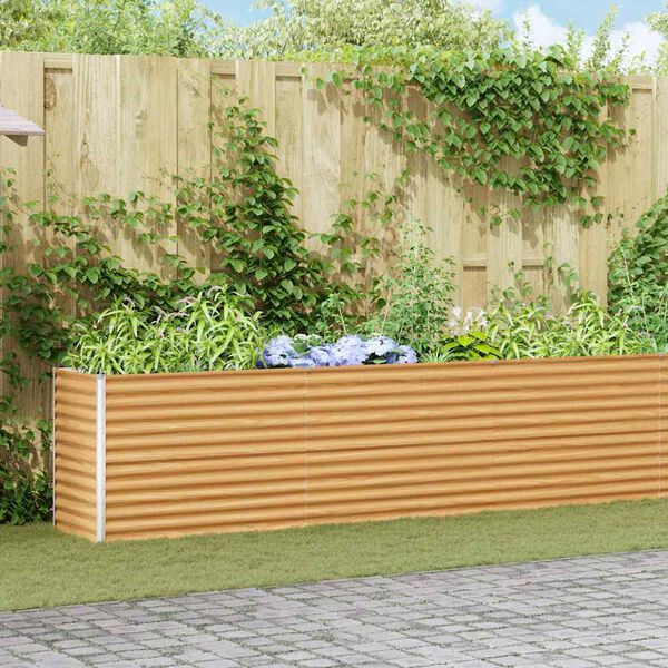 vidaXL H&oslash;jbed Lys Brun 582 x 50 x 68 cm Galvaniseret st&aring;l