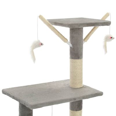 vidaXL kradsetræ til katte med sisal-kradsestolper 138 cm grå