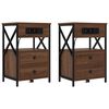 vidaXL Natskab 2 stk. Brun eg 40 x 31 x 60 cm Konstrueret tr&aelig;