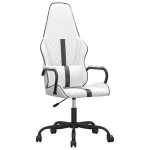 vidaXL gamingstol med massagefunktion kunstl&aelig;der sort og hvid