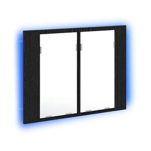 vidaXL Badev&aelig;relsesspejlskab Sort eg 60 x 12 x 45 cm Konstrueret tr&aelig;