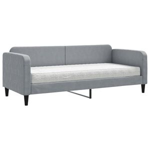 vidaXL daybed med madras 80x200 cm stof lysegr&aring;