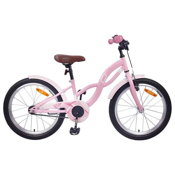 vidaXL B&oslash;rnecykel 18 tommer til 5-7 &aring;r gammel Lys pink