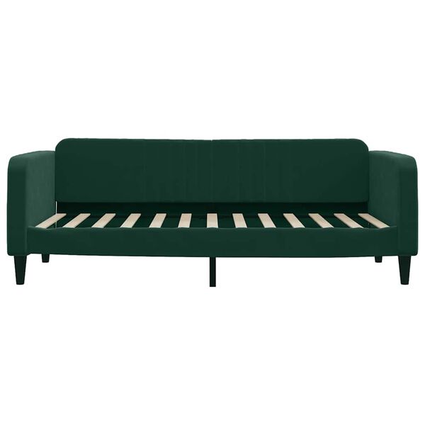 vidaXL daybed med madras 90x200 cm velour m&oslash;rkegr&oslash;n