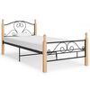 vidaXL sengeramme 90x200 cm metal sort