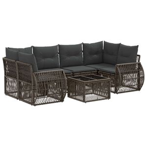 vidaXL Havesofa S&aelig;t 7 stk. Gr&aring; polyrattan