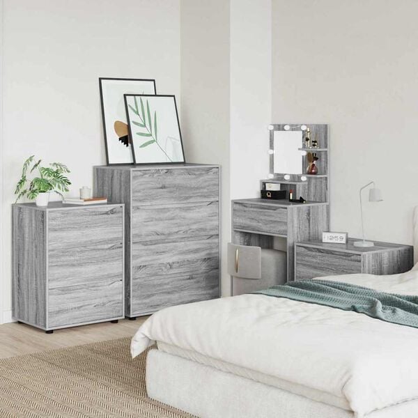 vidaXL Opbevaringsskabe 2 pcs Gr&aring; Sonoma 80 x 48 x 105 cm