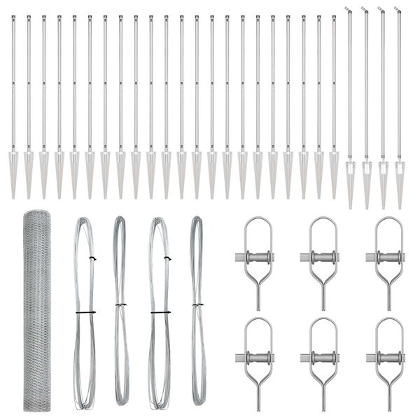 vidaXL Hegnsp&aelig;l S&oslash;lv 50 x 1,4 m (25 mm mesh) St&aring;l