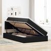 vidaXL Seng med opbevaring og LED med madras Sort 120 x 190 cm Fl&oslash;jl