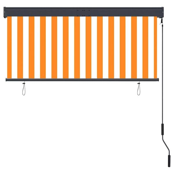 vidaXL udend&oslash;rs rullegardin 140x250 cm hvid og orange