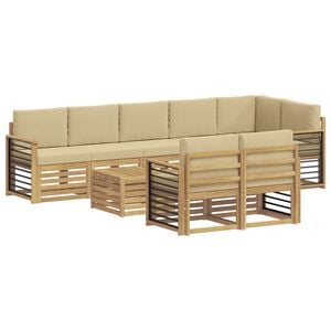 vidaXL Udend&oslash;rs sofagruppe 9 pcs Hvid og Beige 59 x 59 x 37 cm