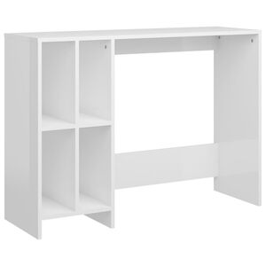 vidaXL skrivebord 102,5x35x75 cm konstrueret tr&aelig; hvid h&oslash;jglans