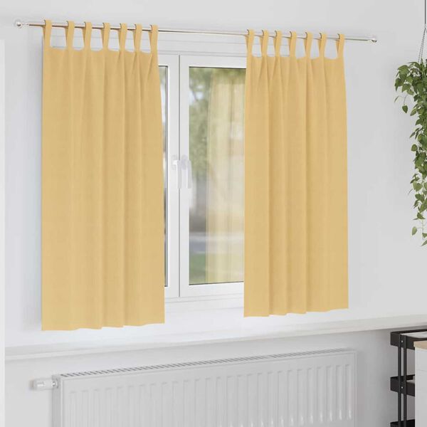vidaXL Mørklægningsgardiner med ringe 2 pcs Beige 175 x 140 cm