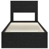 vidaXL Sengestel med hovedg&aelig;rde Sort eg 90 x 200 cm Konstrueret tr&aelig;