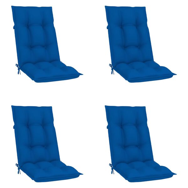 vidaXL positionsstole 4 stk. med hynder massivt teaktr&aelig;