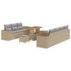 vidaXL Havesofa S&aelig;t 10 stk. Beige polyrattan