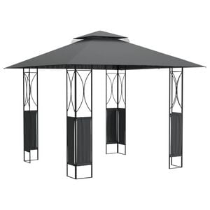 vidaXL pavillon med tag 300x300x270 cm st&aring;l antracitgr&aring;