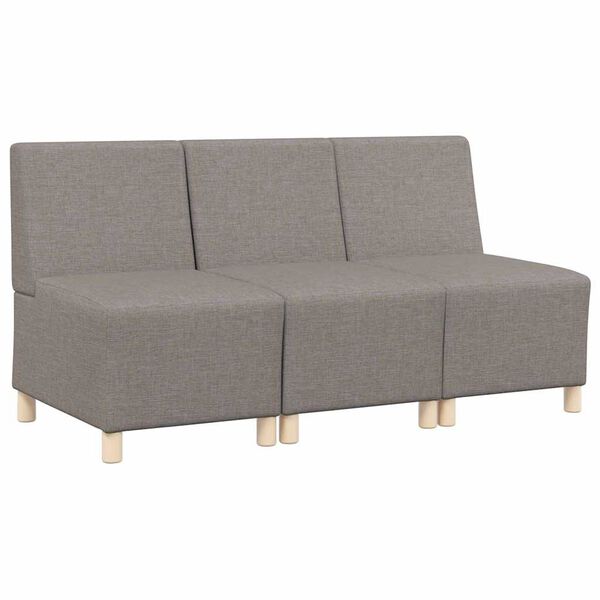 vidaXL Modulsofa enhed uden arme 3 pcs Gr&aring;brun 55 x 74 x 82 cm Stof