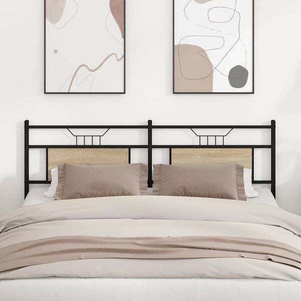 vidaXL udskiftningsgavl 180 cm konstrueret tr&aelig; og st&aring;l sonoma-eg