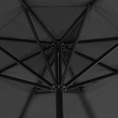 vidaXL udendørs parasol med aluminiumsstang 500 cm antracitgrå