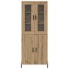 vidaXL Highboard Artisan Egetr&aelig; 69,5 x 34 x 180 cm Konstrueret tr&aelig;