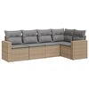 vidaXL sofas&aelig;t til haven 5 dele med hynder polyrattan beige