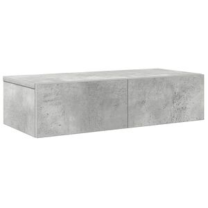 vidaXL v&aelig;ghylde med skuffer 60x26,5x15 cm konstrueret tr&aelig; betongr&aring;