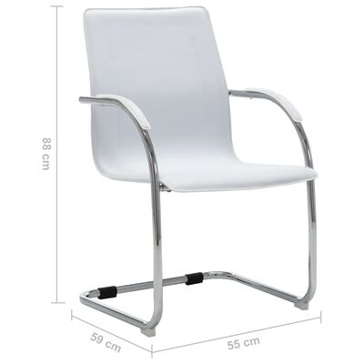 vidaXL kontorstol med cantilever kunstlæder hvid