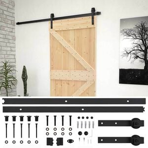 vidaXL Skyded&oslash;r 80 x 210 cm Massivt fyrretr&aelig; Naturfarvet og sort