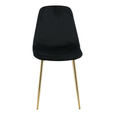 Venture Home spisebordsstole 2 stk. Polar velour sort og messingfarve
