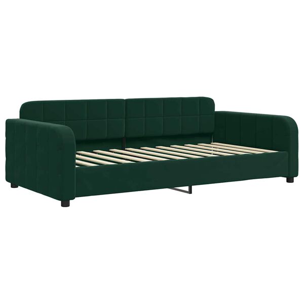 vidaXL daybed 90x200 cm velour m&oslash;rkegr&oslash;n