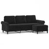 vidaXL 3-personers sofa med fodskammel 180 cm velour sort