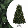 vidaXL Kunstigt h&aelig;ngslet juletr&aelig; med julekugler 150 cm 150 LED'er